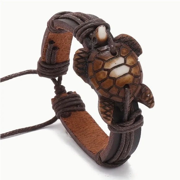 Synethic Leather Turtle or Owl Adjustable Bracelet - Picture 2 of 7